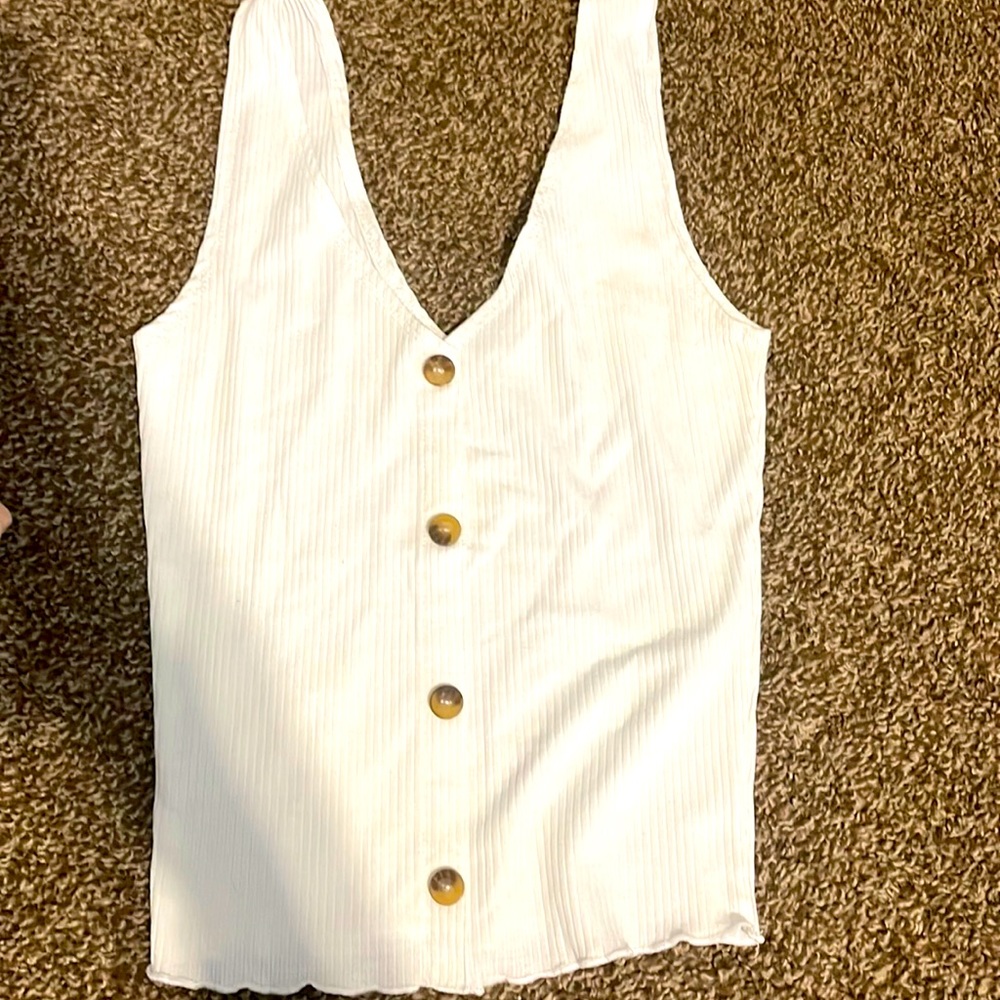 Caution to the wind white tank